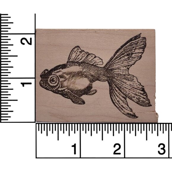 Fish Rubber Stamp Wood Block For Scrapbooking & Crafting - Picture 3 of 4
